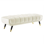 Modway - Adept 60" Performance Velvet Banc - Ivoire-Banc moderne du milieu du siècle de 60"
