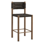 Modway - Parkland Terrasse extérieure Rotin et aluminium Tabourets de comptoir - Noyer - Ensemble de 2-Entièrement assemblé