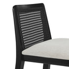 Modway - Monarch Bois et rotin Tabouret de bar - Ivoire à tissage noir noir à bruyère-8