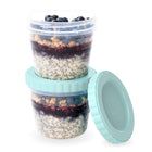 Bentgo - Contenants Prep à couvercle à visser - 473 ml - Bleu marine-Cet ensemble comprend dix récipients ronds de 237 ml (8 oz liq.) et dix couvercles à visser pour préparer des collations, des petits accompagnements et plus encore pour la semaine