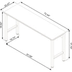 Manhattan Comfort - Table de garage moderne Fortress 72,4" - Blanc-Structure et base en métal pour la durabilité