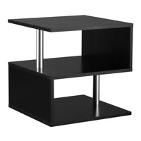 HOMCOM - Table d’appoint carrée - noir-Ajoutez une perspective unique et innovante à votre salon 