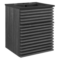 Modway - Render Fixation murale de 18" Vanette de salle de bain - Noir charbon-Vanité moderne du milieu du siècle