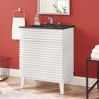 Modway - Render 24" Vanette de salle de bain - Blanc Noir-Étagère de rangement réglable