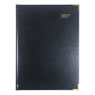 Brownline - 2027 agenda hebdomadaire Executive avec reliure cousue – 10 3/4 po x 7 3/4 po – couleurs assorties – trilingue-Reliure cousue avec couverture ridige en cuire contrecollé Aristo