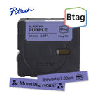 Brother - BTAGF31 Ruban non laminé violet avec texte noir authentique pour étiqueteuse P-touch, 12 mm (L) x 4 m (l)-Btag + P-touch = une équipe créative du tonnerre. Utilisez les rubans d’étiquettes non laminées Btag de 12 mm conçus spécialement pour les étiqueteuses P-touch PT-N10, PT-N20 et PT-N25BT de Brother.