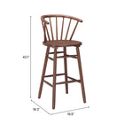 Zuo - Stenger Tabouret de bar - Noyer - Ensemble de 2-6