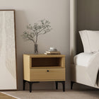 Manhattan Comfort - Table de nuit moderne Amara 19,7" - Chêne naturel-Comprend 1 étagère ouverte et 1 tiroir à extension totale
