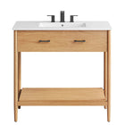 Modway - Zaire 36" Vanette de salle de bain - Blanc naturel-Assemblée requise
