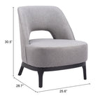 Zuo - Mistley Fauteuil d’appoint - Gris-Garantie limitée de 3 ans