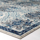 Modway - Entourage Treillis marocain floraux vieillis Kensie Tapis de comédie 8 pi l x 10 pi L - Ivoire et bleu-Dessous en caoutchouc de prise