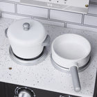 Qaba - Cuisine jouet pour enfants avec micro-ondes et réfrigérateur - brun foncé-Encourage la créativité, la motricité fine, le développement cognitif et les compétences de comptage 
