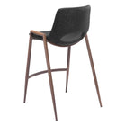 Zuo - Desi Tabouret de comptoir - Noir/Noyer - Ensemble de 2-7