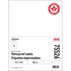 Avery - Étiquettes Imperméables - 5 ½ po x 8 ½ po - Paquet de 100-Blanc