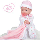JC Toys - La Baby soft Poupée bébé 11 po - Rose avec couverture - Caucasien-6