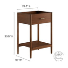 Modway - Zaire 24" Armoire de toilette de salle de bain (lavabo non inclus) - Noyer-Tiroir fixe