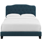 Modway - Amelia Tissu rembourré Lit Queen, Azure-Cadre en bois/lattes LVL/Tête de lit en MDF