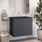 Modway - Bryn Fixation murale de 30" Vanette de salle de bain - Gris Noir-Construction en mélamine et panneaux de particules