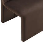 Modway - Emory Velours Performance Rembourré Fauteuil d’appoint de salle à manger - Chocolat-9