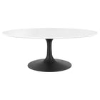 Modway - Lippa Ovale de 42 po Bois Table basse - Noir Blanc-Table basse moderne