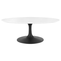 Modway - Lippa Ovale de 42 po Bois Table basse - Noir Blanc-Table basse moderne