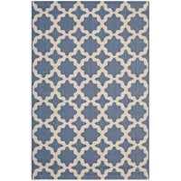Modway - Cerelia Treillis marocains intérieurs et extérieurs Tapis de 5 pi l x 8 pi L - Bleu et beige-Tapis à treillis marocain