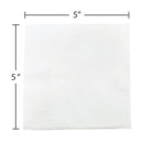 JAM Paper - Petites serviettes pour boissons, 5 po x 5 po, blanc, 48 paquets de 50-Quantité : 48 paquets de 40, 2 400 par carton
