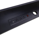 Rocelco - Support pour double écran avec 3AC - 1 USB - 1 USB-C - Noir-Le support pour deux moniteurs dispose de 3 prises secteur approuvées UL.