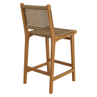 Modway - Rowe Terrasse extérieure Bois de teck Chaises de comptoir Ensemble de 2 - Naturel-7