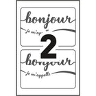Avery Bonjour Étiquettes badges autocollants, Francais, Paquet de 30 (2361)-2,33 po x 3,38 po Rectangle