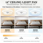 Bell+Howell - Ventilateur de plafond CannonX à profil bas de 35,5 cm (14 po) avec éclairage et télécommande - Blanc-Le moteur réversible pousse l'air frais vers le bas en été et fait circuler l'air chaud en hiver pour aider à améliorer l'efficacité énergétique