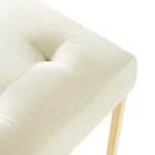 Modway - Privy Acier inoxydable doré Performance Velvet Chaise à manger - Ivoire d’or-8