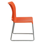 Flash Furniture – Chaise empilable à dossier profilé Hercules avec base traîneau argentée, orange-Matériel polypropylène