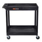 Luxor - Chariot utilitaire polyvalent à deux plateaux cuvettes Luxor TUFFY XL - 32" L x 18" P - noir-Il supporte une capacité de poids totale de 400 livres, avec 200 livres réparties uniformément par plateau pour un transport équilibré