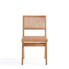 Manhattan Comfort - Lot de 2 chaises de salle à manger Hamlet 44,8 cm style industriel chic - Nature-Assise en canne naturelle