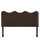 Modway - Athena Velours de performance résistant aux taches Tête de lit pleine grandeur, Marron chocolat-Assemblée requise