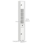 Kleankin - Armoire de rangement de salle de bain avec étagères et porte-papier toilette - blanc brillant-Les charnières en acier de qualité permettent une ouverture et une fermeture des portes en douceur 