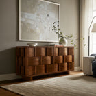Modway - Foundry Design tissé Armoire de rangement buffet - 71 po - Noyer-Construction en bois et MDF