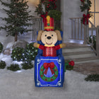 GEMMY - Chien soldat de plomb gonflable de Noël animé - 150 cm-Comprend des piquets et des attaches