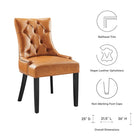 Modway - Regent Touffe Cuir végane Chaise à manger - Tan-Finition de tête de clous