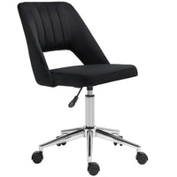 Vinsetto - Chaise d’ordinateur pivotante sans accoudoirs - noir-Design aux lignes simples avec rembourrage épais pour plus de confort
