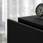 HOMCOM - Table de chevet avec station de recharge et lumière LED - noir-Couleur : Noir 