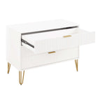 Manhattan Comfort - Dumbo commode moderne 35,19" - blanc-Assemblage « Snap It » Comprend des rainures internes de haute qualité pour un assemblage simple, sans outils requis