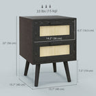 HOMCOM - Table de nuit design bohème - noir - lot de 2-Le design bohème apporte un style exotique 