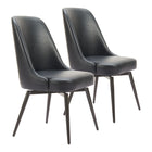 Zuo - Keppel Chaise de salle à manger pivotante - Noir - Ensemble de 2-Assemblage requis