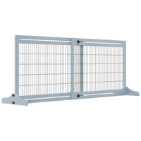 PawHut - Barrière pour animaux autoportante avec longueur réglable de 41 po à 72 po - gris-bleu-S'ajuste de 40,9 po à 72 po (104-183 cm) de long pour s'adapter à différents espaces 