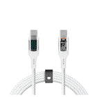 LOGiiX - Piston Connect Cristal 1,5M 100W - Blanc-Câble USB Type-C transparent de 1,5m, 100W, avec affichage numérique