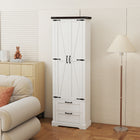 HOMCOM - Armoire de garde-manger de cuisine style ferme 71 po - blanc-Couleur : Blanc, Marron Foncé 