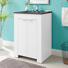 Modway - Maybelle 24" Vanette de salle de bain - Blanc Noir-Portes doubles à fermeture douce