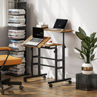 HOMCOM - Bureau debout avec plateau inclinable - 27,6 po L x 23,6 po l x 47,2 po H - marron-Le plateau avant offre une zone stable pour l'utilisation de la souris